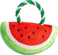 House of Paws Watermelon Rope Dog Toy - Durable Fetch and Tug Play with Squeaker for All Breeds