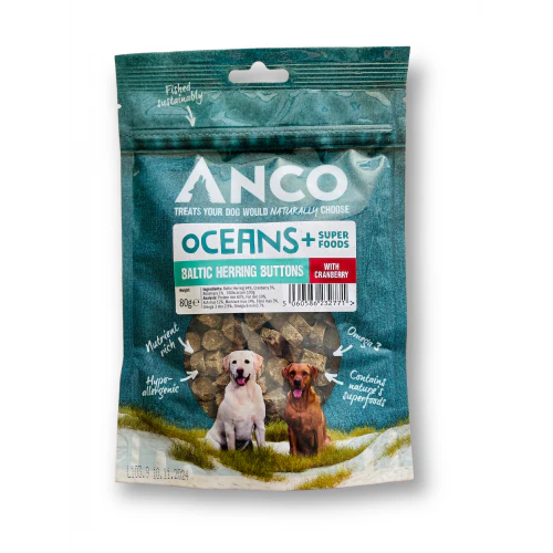 Anco Oceans+ Baltic Herring Buttons with Cranberry 80g