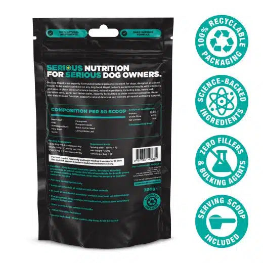 REPEL Natural Flea, Tick and Worm Repellent For Dogs -Prodog 150g