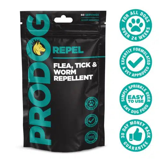REPEL Natural Flea, Tick and Worm Repellent For Dogs -Prodog 150g