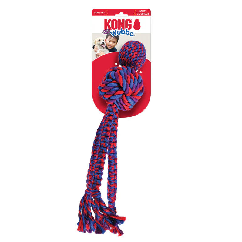 KONG Wubba Weave with Rope, Tug Toy