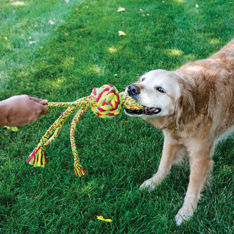 KONG Wubba Weave with Rope, Tug Toy