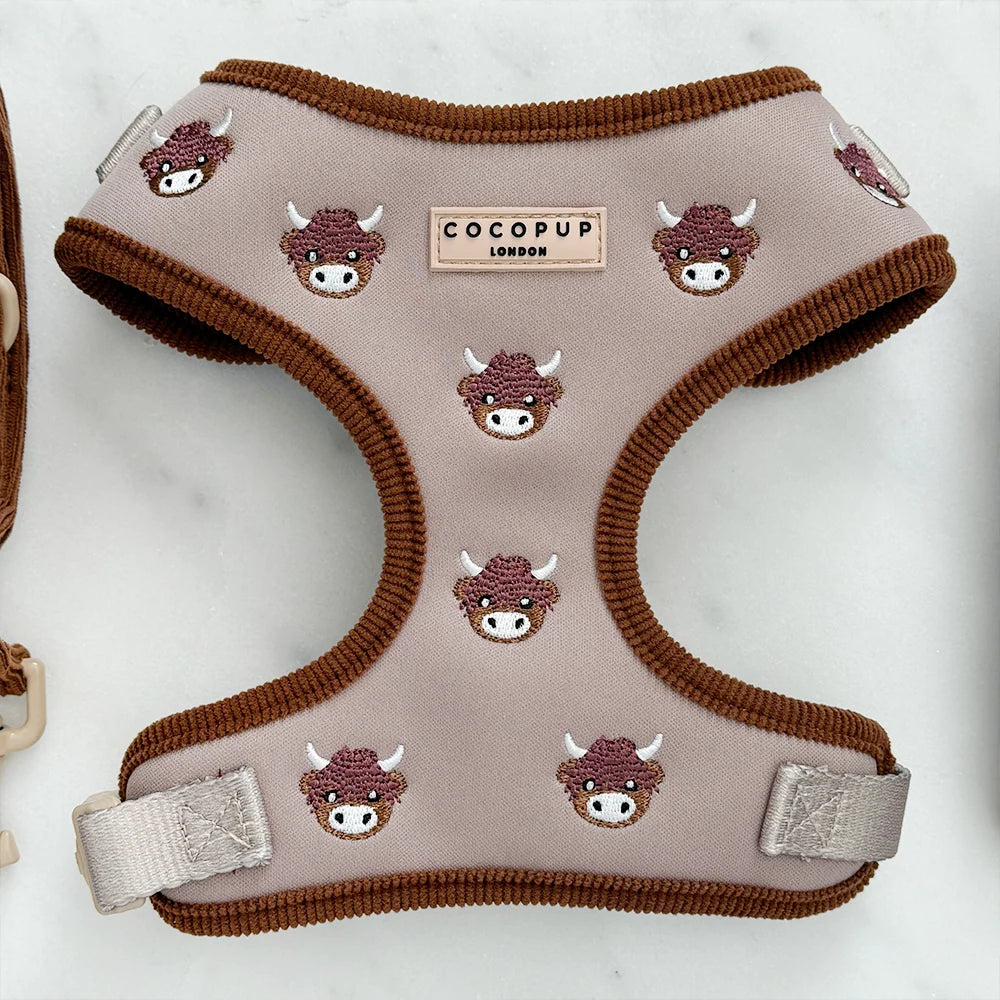 COCOPUP HAROLD THE HIGHLAND COW ADJUSTABLE NECK HARNESS